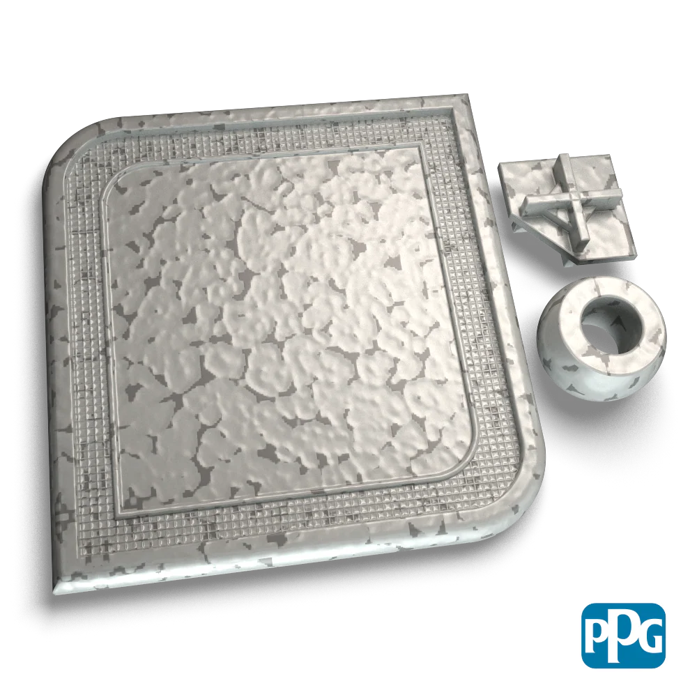 WHITE SILVER VEIN STR Powder Coating